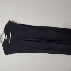 Everlane Black Midi Sleeveless V-Neck Dress